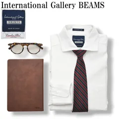 日本製 インターナショナルギャラリー ビームス International Gallery BEAMS 長袖 Cotonificio Albini アルビニ リネン 麻 ドレスシャツ M ホワイト メンズのサムネイル