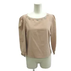 トッコ TOCCO シャツ ブラウス M～L ピンク ビジュー装飾 ラウンドネック 七分袖 /NP ■ECA006のサムネイル