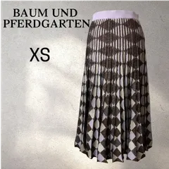 BAUM UND PFERDGARTEN/バウムウンドヘルガーデン　ニット　プリーツスカート ラメ幾何学柄  サイズXSのサムネイル