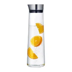 Qrit 耐熱ガラス ピッチャー ウォータージャグ 【食品衛生法適合】 飲料ポット 注ぎ口付き容器 飲み物用容器 冷蔵庫用 水出し 茶ポット 冷水筒 冷水 麦茶 直火 電子レンジ 食洗器対応 (1500ml) [1.5 L]のサムネイル