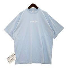 VETEMENTS ヴェトモン Tシャツ 半袖 カットソー Logo Label Tee ロゴプリント クルーネック メンズ XSサイズ ブルー トップス DM19392■