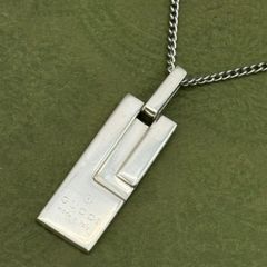 レア GUCCI ビッグプレート ネックレス グッチ シルバー 115 - メルカリ
