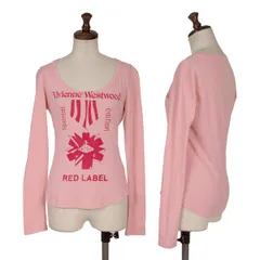ヴィヴィアンウエストウッド レッドレーベルVivienne Westwood Red Label コットン混紡ロゴプリントカットソー ピンク2のサムネイル