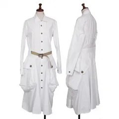 ジュンヤワタナベ コムデギャルソンJUNYA WATANABE COMME des GARCONS ウエストベルテッドビッグポケットシャツワンピース 白カーキSのサムネイル