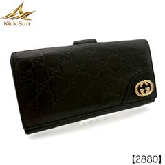 美品 グッチ 長財布 ブリー マイクロシマ ラウンドファスナー 黒