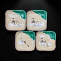 人間国宝 塚本快示 快山窯 青白磁 牡丹 菓子鉢 共箱 丸皿 飾皿 作家物