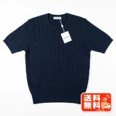 YORK REINE. ヨークレーヌ 麻100% 半袖ニット ネイビー Lサイズ Mila Owen風のサムネイル