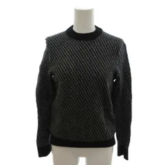 ヒューゴボス HUGO BOSS 美品 ニット セーター ウール S 総柄 クルーネック 黒 ブラック グレー /YF ■ECC005のサムネイル
