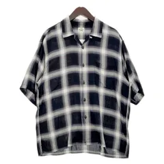 GOLD ゴールド 半袖 シャツ オンブレチェック RAYON CHECK OPEN SHIRT GL39193 開襟 メンズ Mサイズ ブラック系 トップス DM19395■のサムネイル
