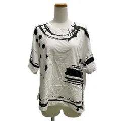 ヒロココシノ HIROKO KOSHINO プリント Tシャツ カットソー 半袖 クルーネック 総柄 コットン 38 白 ホワイト /MZ ■ECD004のサムネイル