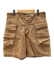 ダブルアールエル RRL 90s Duck Cargo Short Pants ダック カーゴ ショート パンツ ボタンフライ ワーク 三ツ星タグ Ralph Lauren 短パン 茶 無地 R016SW ハーフパンツ ブラウン サイズ30 104MB-594のサムネイル