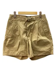 ダブルアールエル RRL 90s Ghurka Short Pants グルカ ショート パンツ ボタンフライ ベルト ワーク ツータック 三ツ星タグ Ralph Lauren 短パン 薄茶 無地 ハーフパンツ ベージュ サイズ30 104MB-595のサムネイル