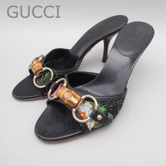 GUCCI ヴィンテージ・ヒールミュール GGキャンバス 黒 - メルカリ