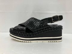 希少日本製 未使用【ザロウ】軽量底ウェッジサンダル 本革レザー