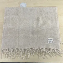 NATURAL BASIC カシミヤ100% 大判ストール ペイズリー柄 ベージュ　マフラー