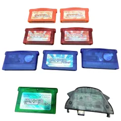 【長】ゲームボーイアドバンス ポケットモンスター  8本セット ファイアレッド×2 ルビー×2 サファイヤ×3 エメラルド 起動確認済み 電池切れ ソフトのみ おまけ：ゲームボーイアドバンス専用ワイヤレスアダプタ【1481KM】F16