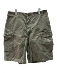ダブルアールエル RRL 90s Military Cargo Short Pants ミリタリー カーゴ ショート パンツ ボタンフライ ワーク 三ツ星タグ Ralph Lauren 短パン 緑 無地 ハーフ グリーン サイズ34/32 104MB-597のサムネイル