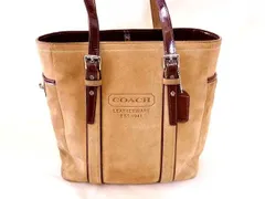 コーチ 9784 トートバッグ ■ スエード レザー ベージュ ターンロック バッグ COACH □８E
