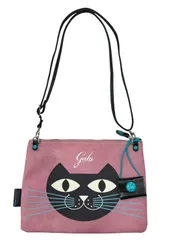 GABS ガブス ショルダー バッグ ピンク 黒猫 ネコ レザー レディース ♯1099010502のサムネイル