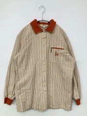 LANVIN ランバン ポロシャツ L ベージュ 長袖 ストライプ柄 ワンポイント メンズのサムネイル