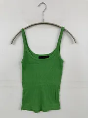 ZARA BASIC ザラベーシック タンクトップ S グリーン 無地 カップなし レディースのサムネイル
