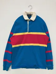GANT ガント ポロシャツ M ブルー ボーダー柄 長袖 メンズのサムネイル