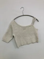 Chico チコ ニット/セーター F グレー コットン ナイロン ニット 無地 ワンポイント ショート丈 半袖 オフショルダー レディースのサムネイル