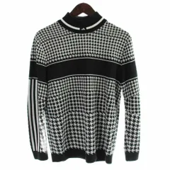 アディダス adidas PRIMEKNIT ハウンドトゥース モックネック セーター ニット XL 黒 ブラック 白 ホワイト 長袖 IM7275 /APのサムネイル