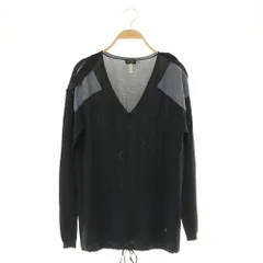 アルマーニ ジーンズ ARMANI JEANS コットン 裾ドロスト 薄手ニット セーター USA S ネイビー /MY ■OSのサムネイル