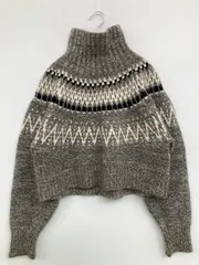 MIESROHE ミースロエ ニット/セーター ONE SIZE グレー ナイロン ウール・ニット その他総柄 ショート丈 長袖 タートルネック/ハイネック レディースのサムネイル