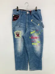 Pinklatte ピンクラテ デニムパンツ XS ブルー クロップド・半端丈 前面プリント バックプリント ワンポイント 刺繍 スタンダード ストレート レギュラー ヴィンテージ レディースのサムネイル