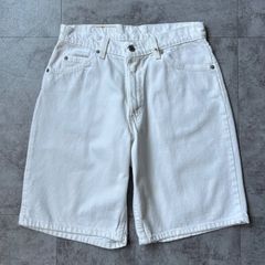 90s USA製 Levi'sリーバイス560 バギー デニムショーツ ホワイト
