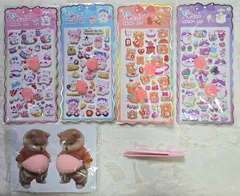 肉球+柴犬おなか シールぷにぷにシール 夜光シール もちもちシール マシュマロシール 肉球シール 6枚セット + ピンセット付き