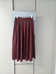 cosワイン色フレア ロング スカートのサムネイル