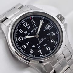 精度良好】Hamilton khaki 9721B ブラック文字盤 ボーイズ - メルカリ