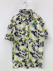 FILA GOLF フィラゴルフ ポロシャツ L ホワイト 花柄・ボタニカル柄 ワンポイント 刺繍 その他総柄 半袖 メンズのサムネイル