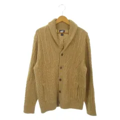 ランズエンド LANDS' END カーディガン L 茶 ブラウン ケーブルニット ショールカラー 長袖 /AO26 ■GY99のサムネイル