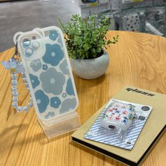[세트로 유익] 곰 귀 꽃 무늬 스마트 폰 케이스 & 장난감 이야기 AirPods 케이스 Flower 무늬 클리어 케이스 iPhone12 12pro 강화 유리 9H Disney PIXAR airpods 2way
