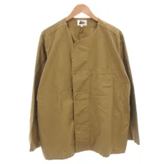 ピルグリムサーフ+サプライ Pilgrim Surf+Supply ブルーノノーカラーシャツ スナップボタン 長袖 コットン L 茶 ブラウン /FFのサムネイル