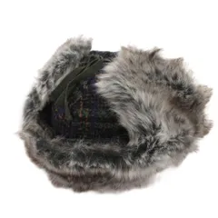カンゴール KANGOL WOOL USHANKA フライトキャップ 帽子 フェイクファー チェック グレー ブラック K0102FA /FFのサムネイル