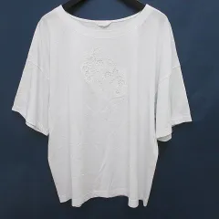 インゲボルグ INGEBORG 五分袖 カットソー Tシャツ 白系 ホワイト 刺繍 レース ロゴ のサムネイル