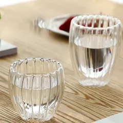 【 2個セット】グラス ダブルウォールグラス 二重グラス タンブラー マグカップ コーヒーカップ コップ 保温 保冷 耐熱ガラス 結露しない おしゃれ シンプル 上品 北欧 食器 1839のサムネイル