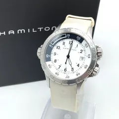 ✨️HAMILTON✨️ ハミルトン 腕時計 クォーツ H745510 カーキ ネイビー サブ 白文字盤 ラバーベルトのサムネイル