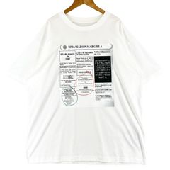 미사용품 MM6 Maison Margiela 엠엠식스 메종 마르제라 Newspaper Logo SH0GC0043 봄 여름 SS 반소매 T셔츠 코튼 화이트 맨즈 M