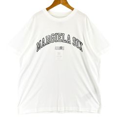 미사용품 MM6 Maison Margiela 엠엠 식스 메종 마르제라 SH0GC0046 봄 여름 SS 반소매 T셔츠 코튼 화이트 맨즈 L 바 시티 프린트[헌옷][중고][무료우송]
