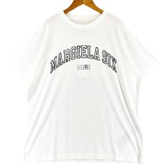 미사용품 MM6 Maison Margiela 엠엠 식스 메종 마르제라 SH0GC0046 브랜드 로고 봄 여름 SS 반소매 T셔츠 코튼 화이트 맨즈 L 바 시티 프린트[헌옷][중고][무료우송]