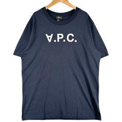미사용품 APC 아페이세 Standard Grand VPC 브랜드 로고 봄 여름 SS 반소매 T셔츠 코튼 네이비 맨즈 XL[헌 옷][중고][무료우송]