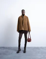 トップショップ レディース アウター ジャケット・ブルゾン スエード Topshop faux suede boxy casual shacket in tan tan タンのサムネイル