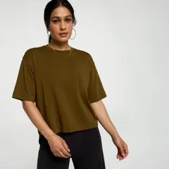 キャリー レディース トップス Tシャツ CALIA Womens Everyday Boxy Short Sleeve Tee Darkhaki Olive オリーブのサムネイル
