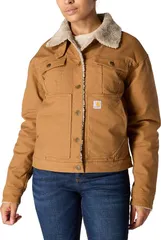 カーハート レディース アウター ジャケット・ブルゾン Carhartt Womens Canvasherpa Jacket Carhartt Brown ブラウンのサムネイル